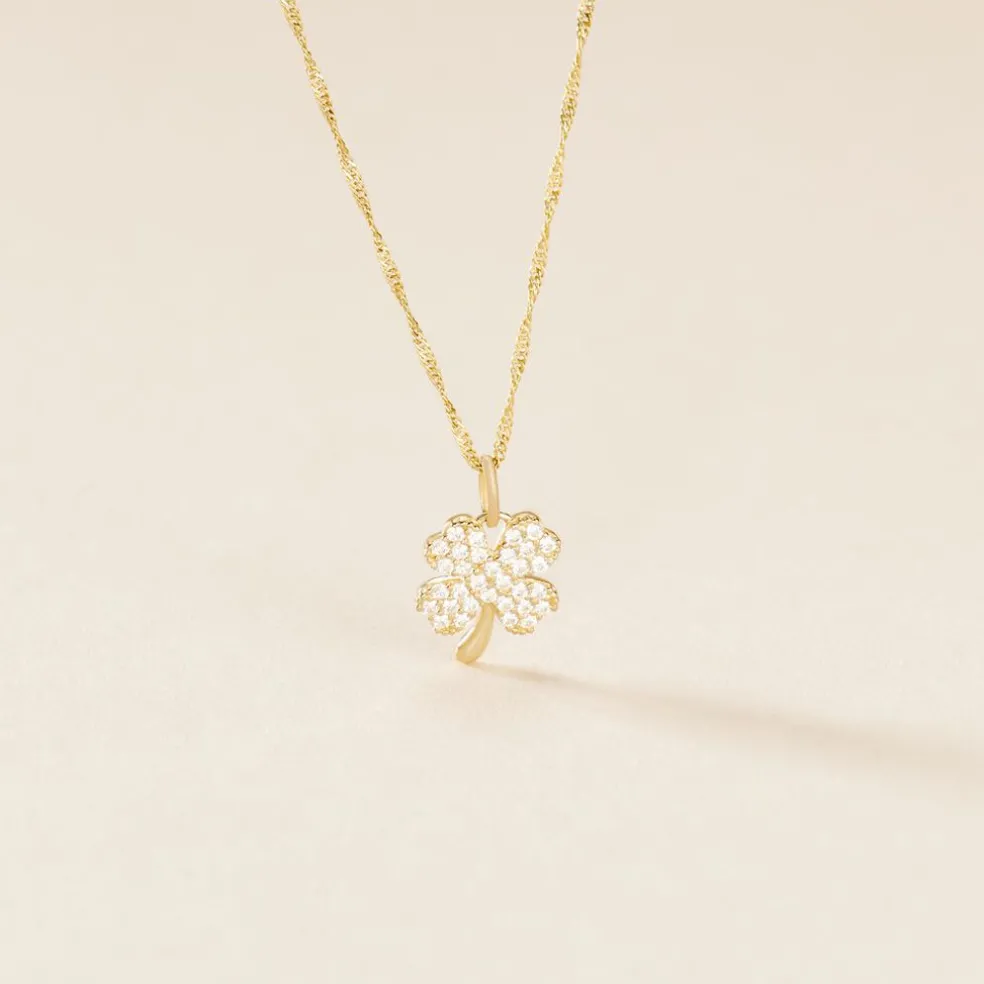 Pendentif Brewal Or Jaune Oxydes De Zirconium