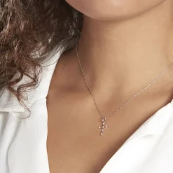 Pendentif Canice Croix Or Blanc Oxyde De Zirconium