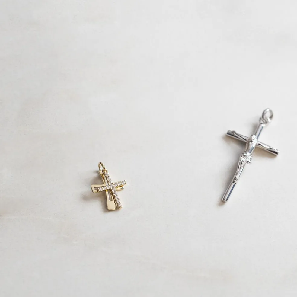 Pendentif Canice Croix Or Jaune Oxyde De Zirconium