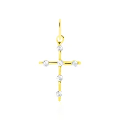 Pendentif Canice Croix Or Jaune Oxyde De Zirconium