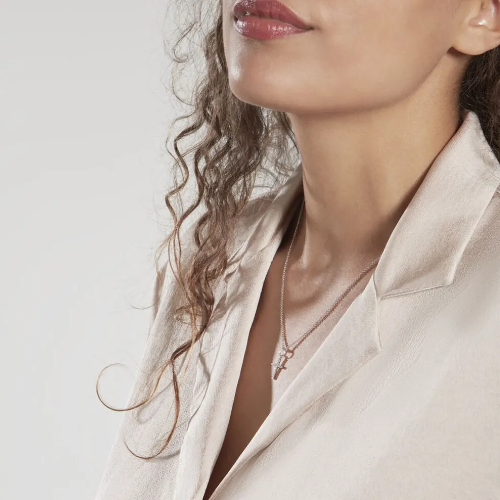 Pendentif Canice Croix Or Blanc Oxyde De Zirconium