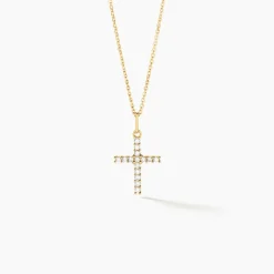 Pendentif Canice Croix Or Jaune Oxyde De Zirconium