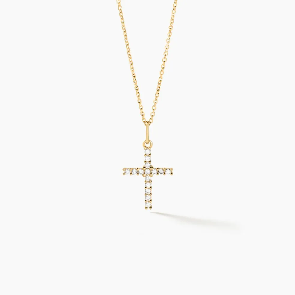 Pendentif Canice Croix Or Jaune Oxyde De Zirconium