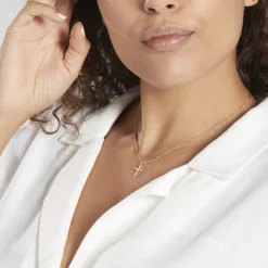 Pendentif Canice Croix Or Jaune Oxyde De Zirconium