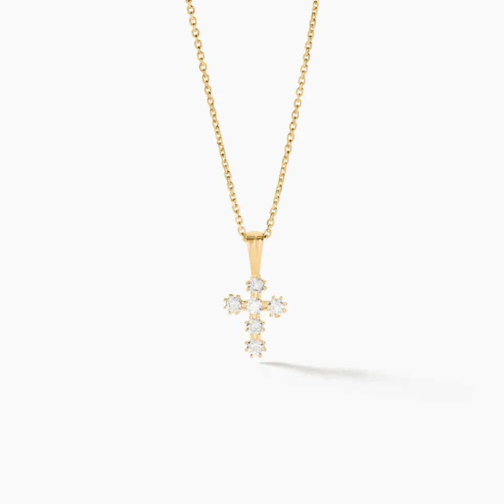 Pendentif Canice Croix Or Jaune Oxyde De Zirconium