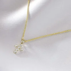 Pendentif Canice Croix Or Jaune Oxyde De Zirconium