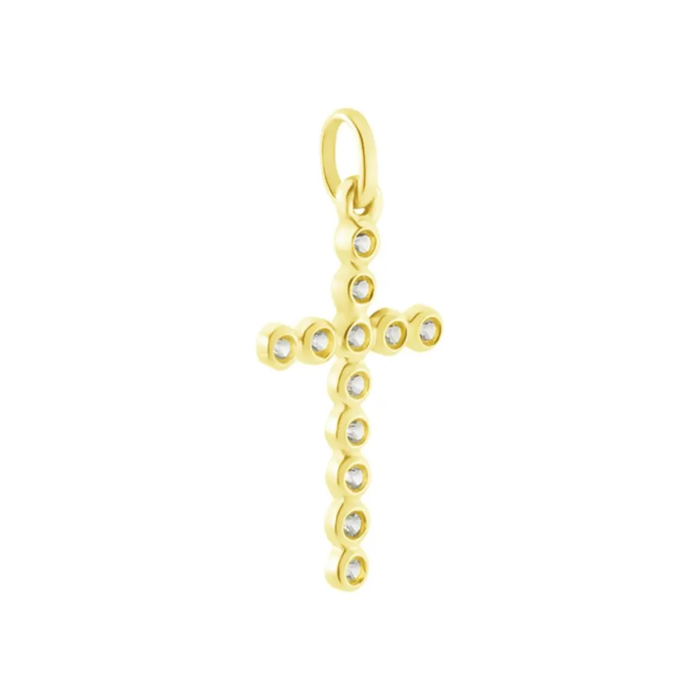 Pendentif Canice Croix Or Jaune Oxyde De Zirconium