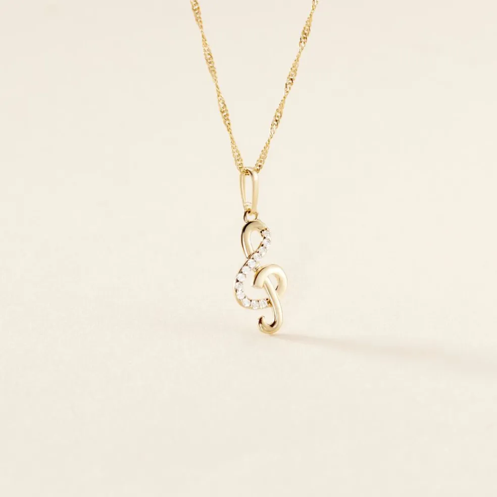 Pendentif Caprais Or Jaune Oxydes De Zirconium