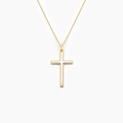 Pendentif Casey Croix Or Bicolore