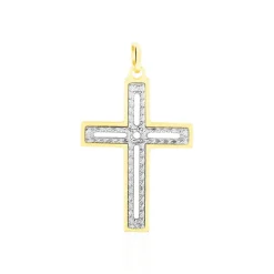 Pendentif Casey Croix Or Bicolore