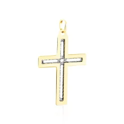 Pendentif Casey Croix Or Bicolore