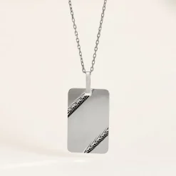 Pendentif Ceren Argent Blanc