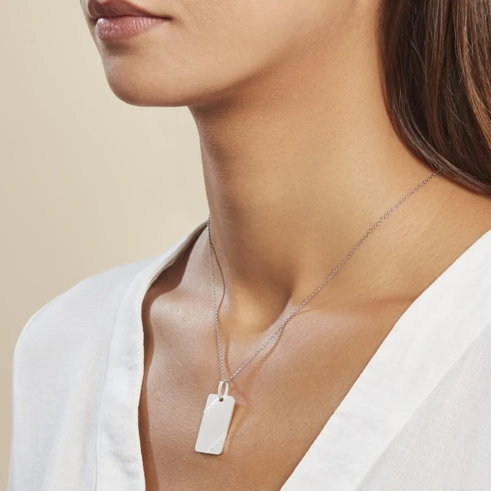 Pendentif Ceren Argent Blanc