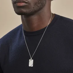 Pendentif Ceren Argent Blanc