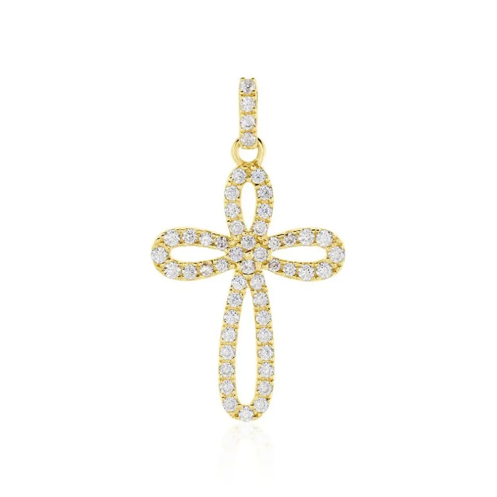 Pendentif Chastity Or Jaune Oxyde De Zirconium