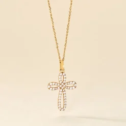 Pendentif Chastity Or Jaune Oxyde De Zirconium