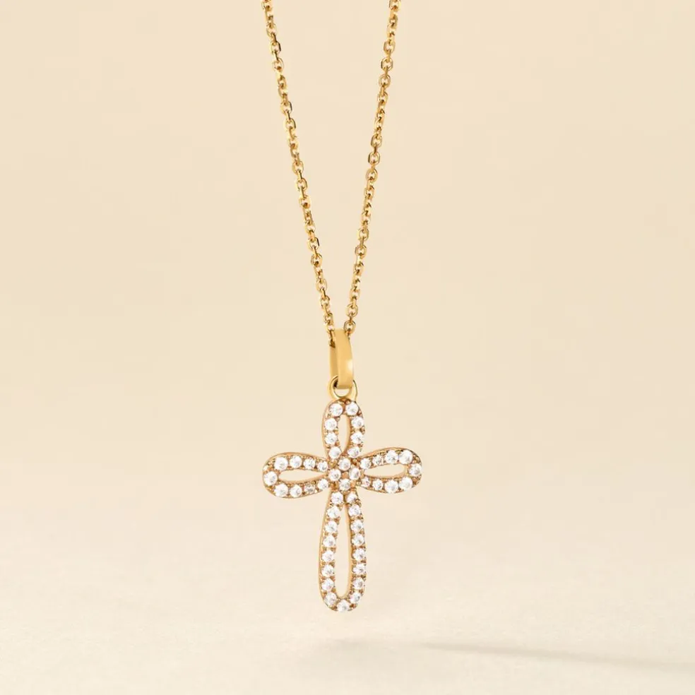 Pendentif Chastity Or Jaune Oxyde De Zirconium