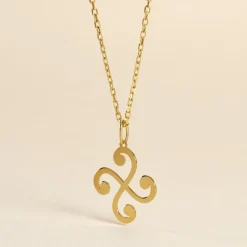 Pendentif Cobeia Croix Basque Or Jaune