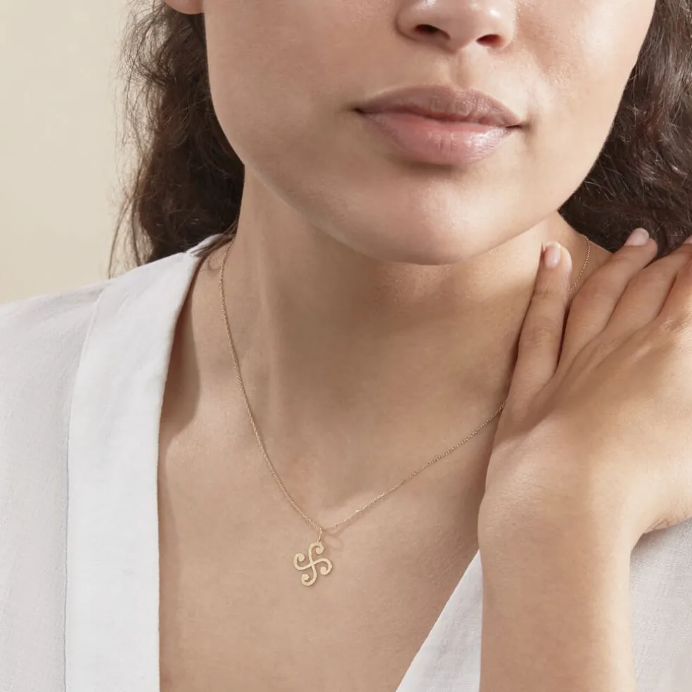 Pendentif Cobeia Croix Basque Or Jaune