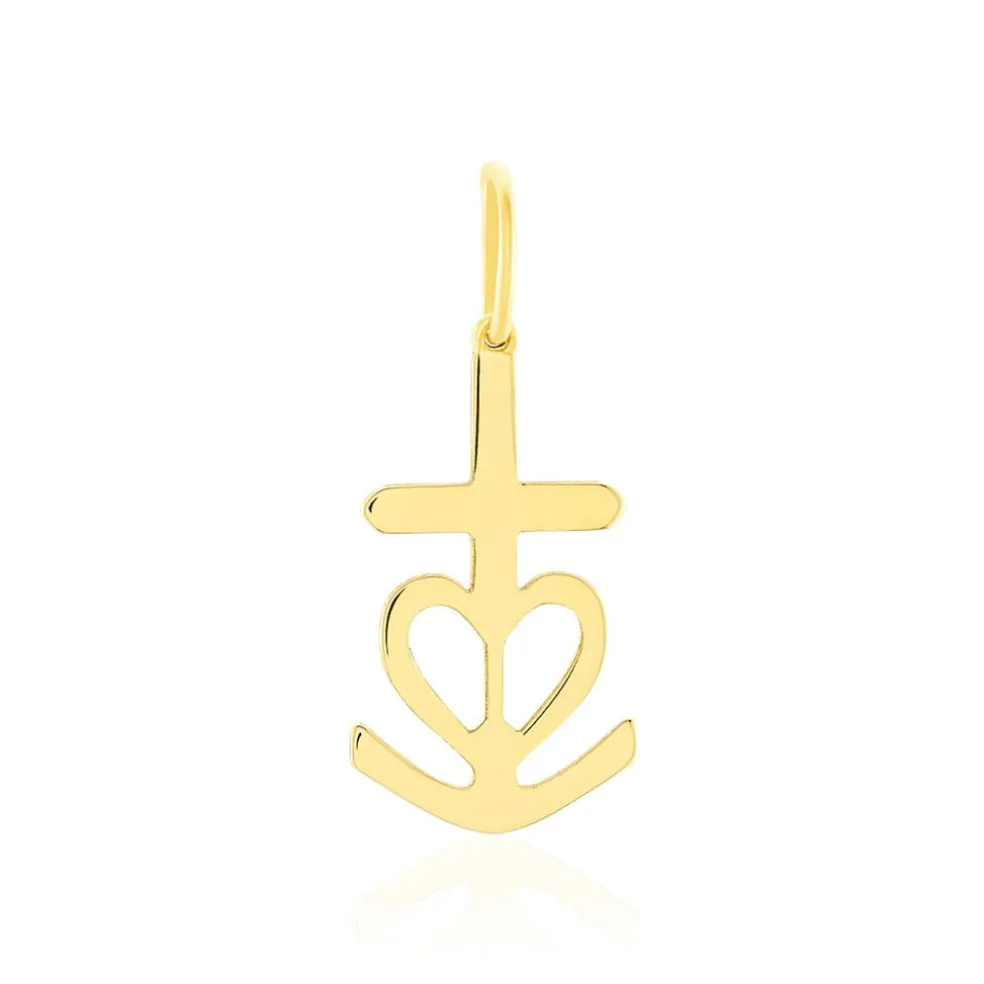 Pendentif Cobeia Croix De Camargue Or Jaune