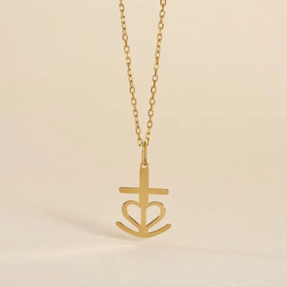 Pendentif Cobeia Croix De Camargue Or Jaune