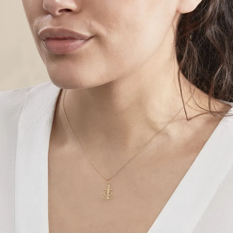 Pendentif Cobeia Croix De Camargue Or Jaune