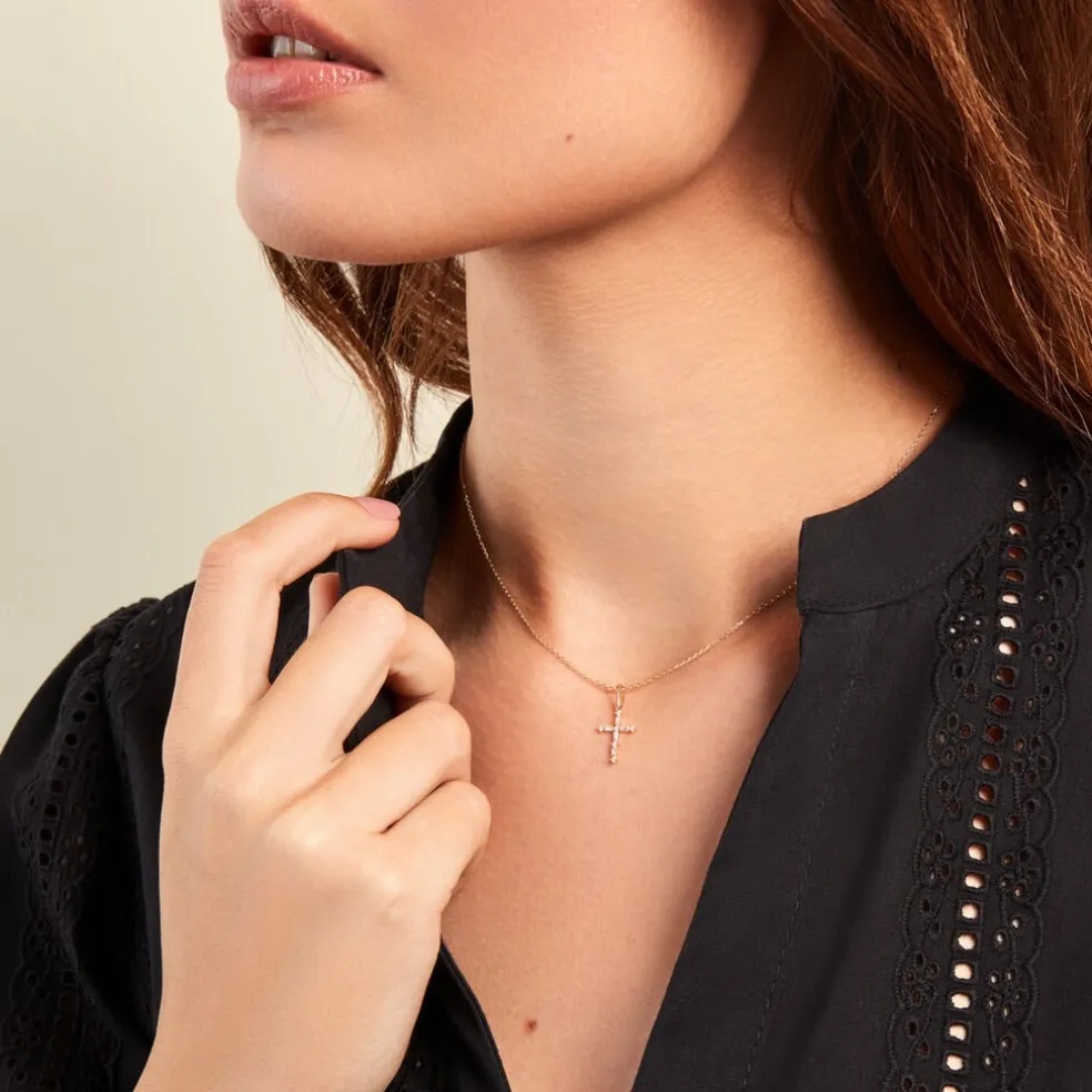 Pendentif Cornelio Or Jaune Oxyde De Zirconium