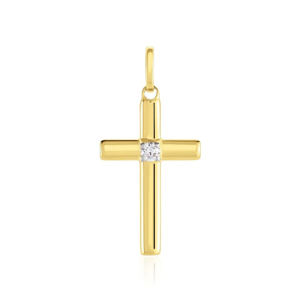 Pendentif Cornell Or Jaune Oxyde De Zirconium