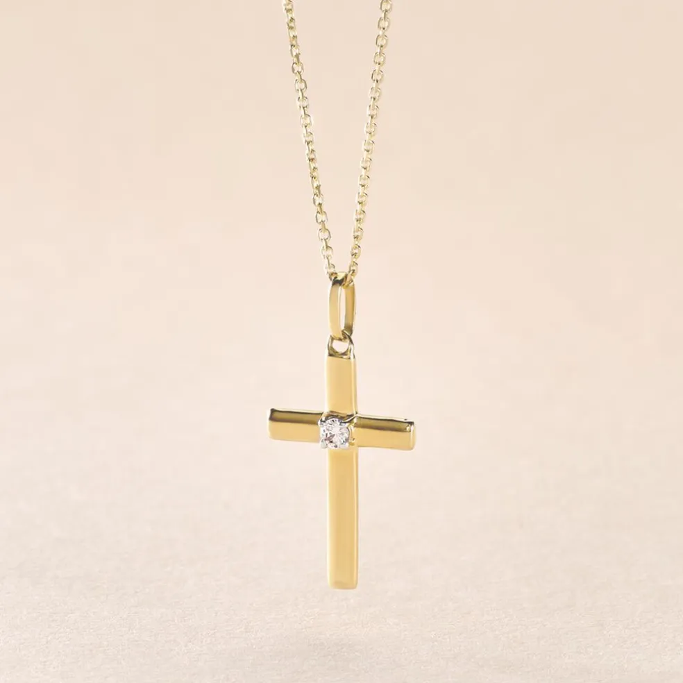 Pendentif Cornell Or Jaune Oxyde De Zirconium