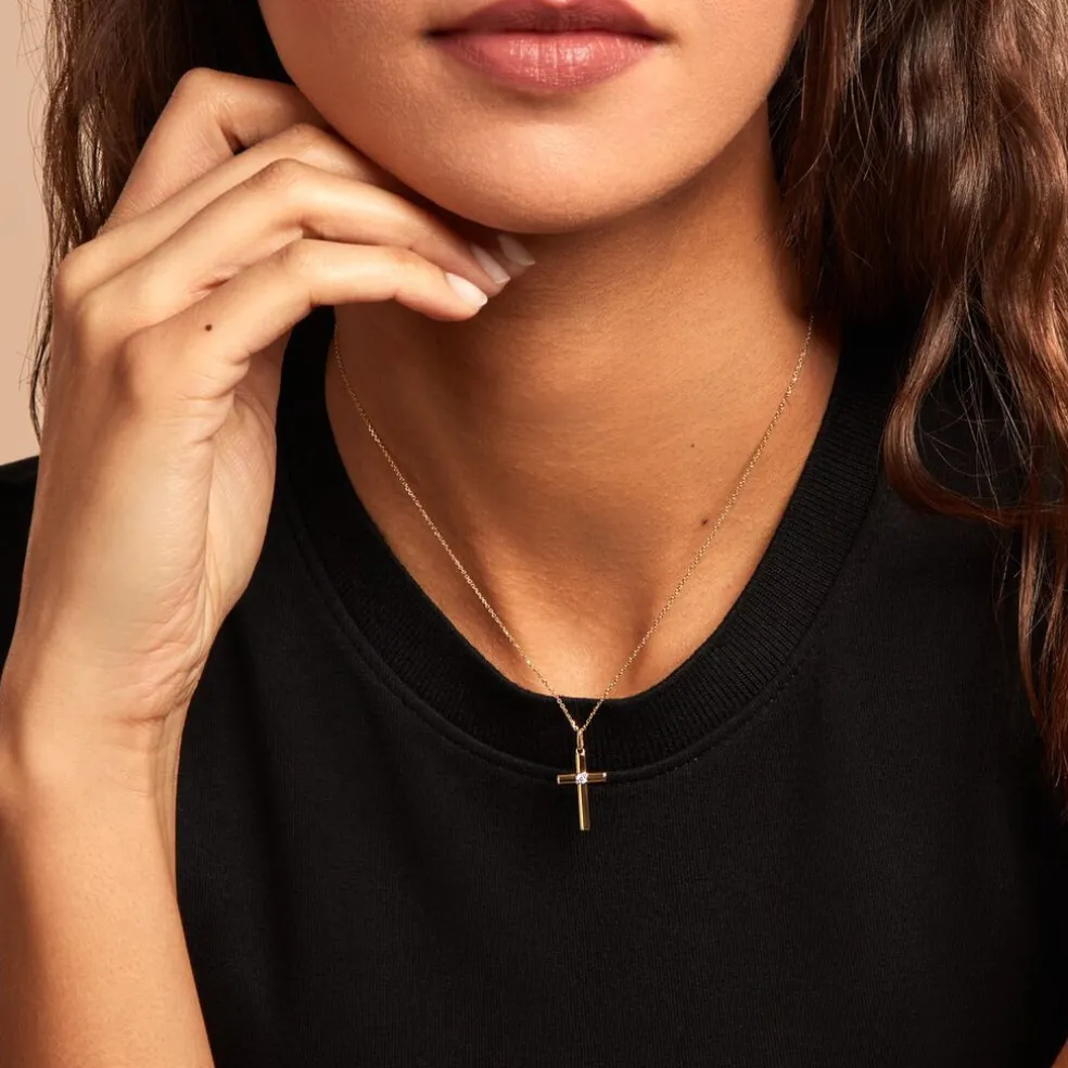 Pendentif Cornell Or Jaune Oxyde De Zirconium