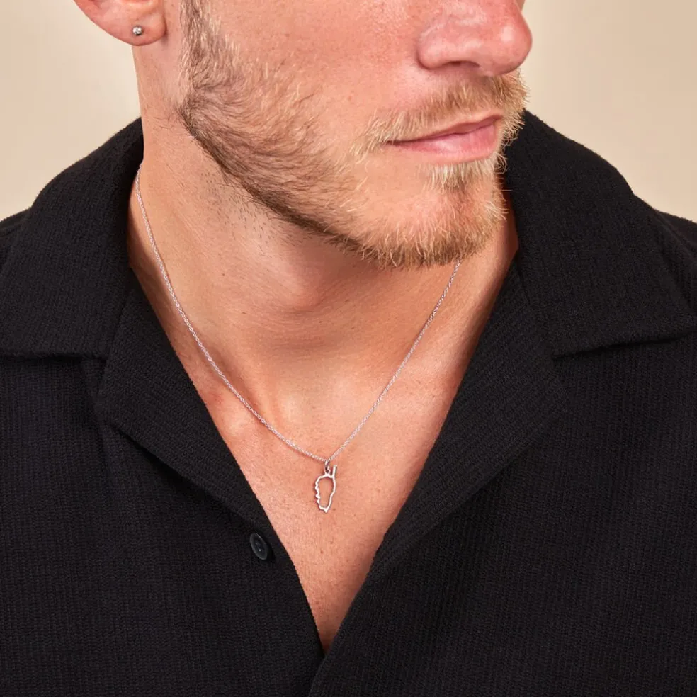 Pendentif Corse Argent Blanc