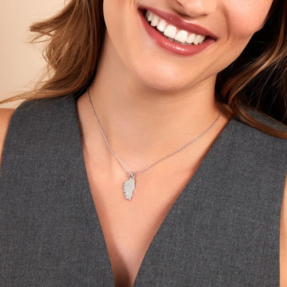 Pendentif Corsica Argent Blanc