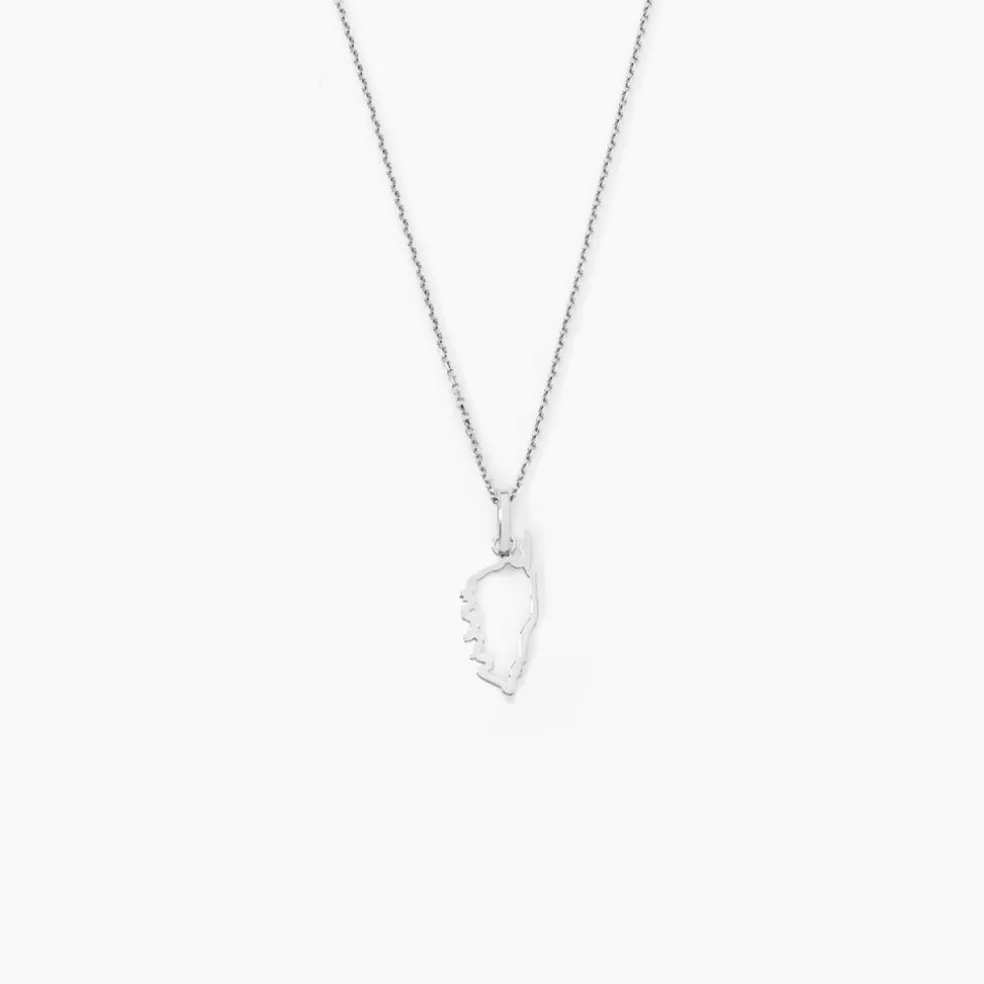 Pendentif Corsica Or Blanc