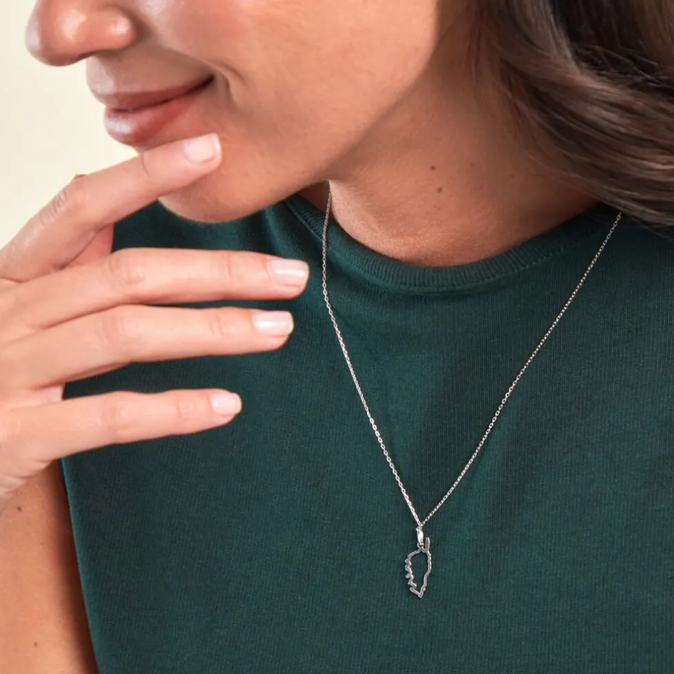 Pendentif Corsica Or Blanc