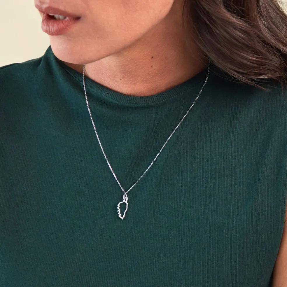 Pendentif Corsica Or Blanc
