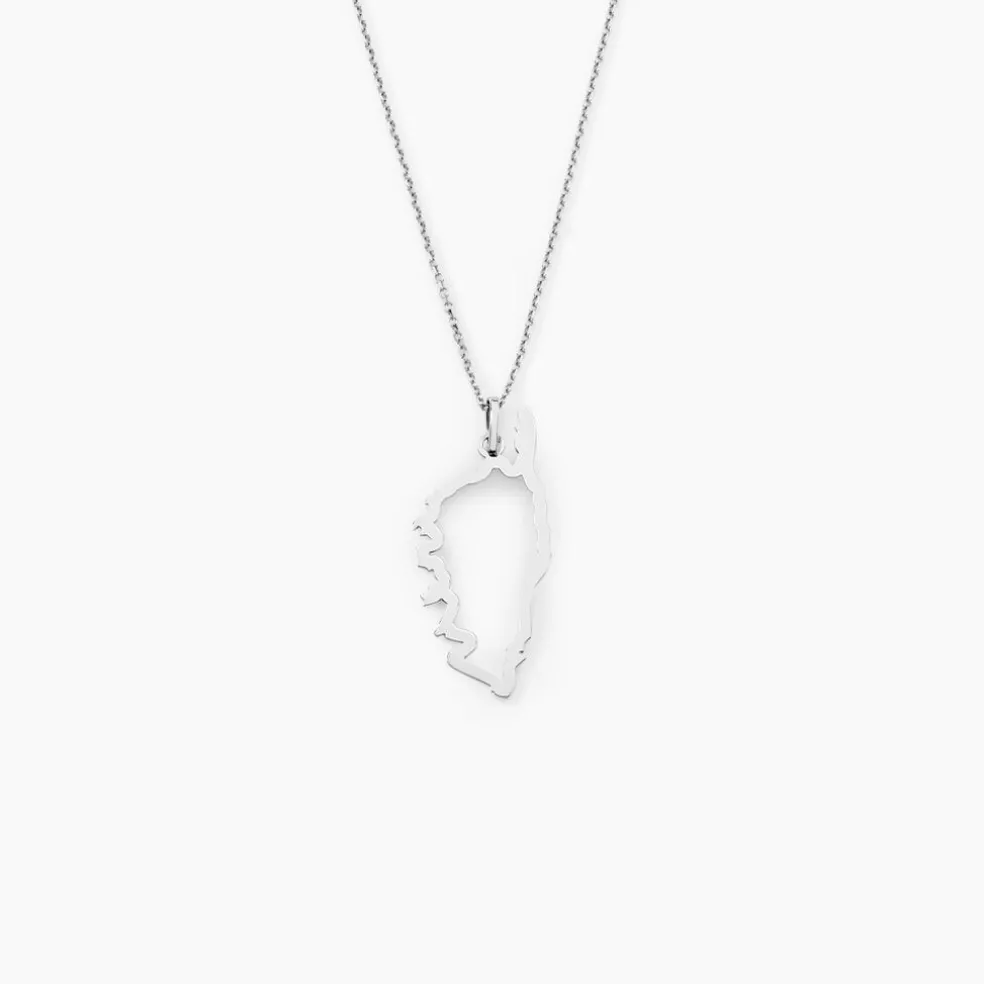 Pendentif Corsica Or Blanc