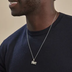 Pendentif Costanza Argent Blanc