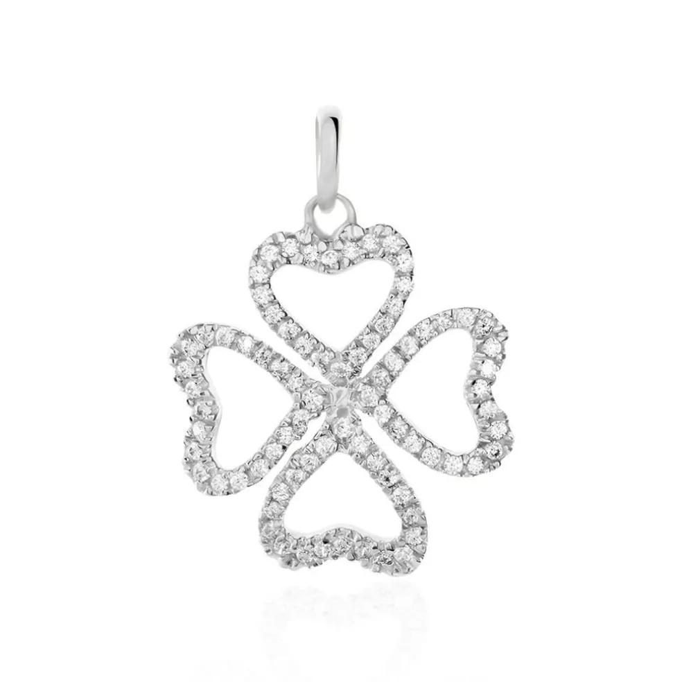 Pendentif Daiki Or Blanc Oxyde De Zirconium