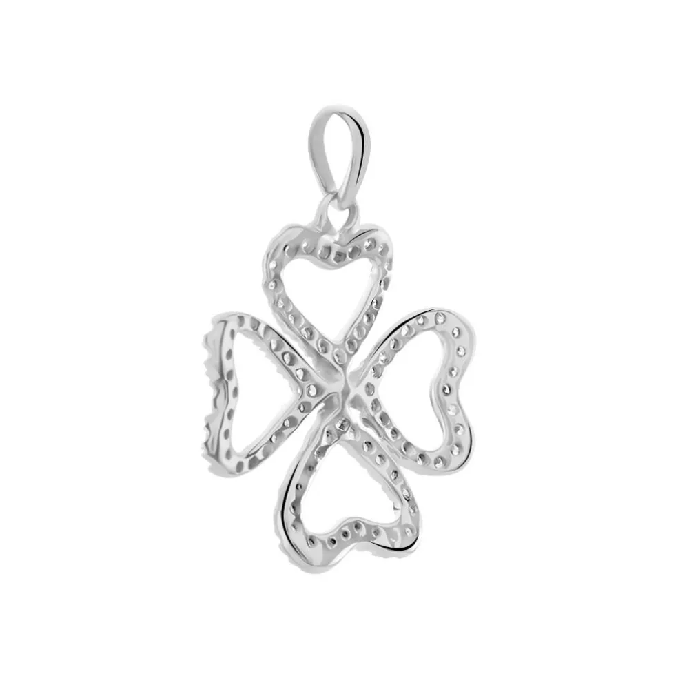 Pendentif Daiki Or Blanc Oxyde De Zirconium