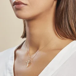Pendentif Damian Croix Or Jaune