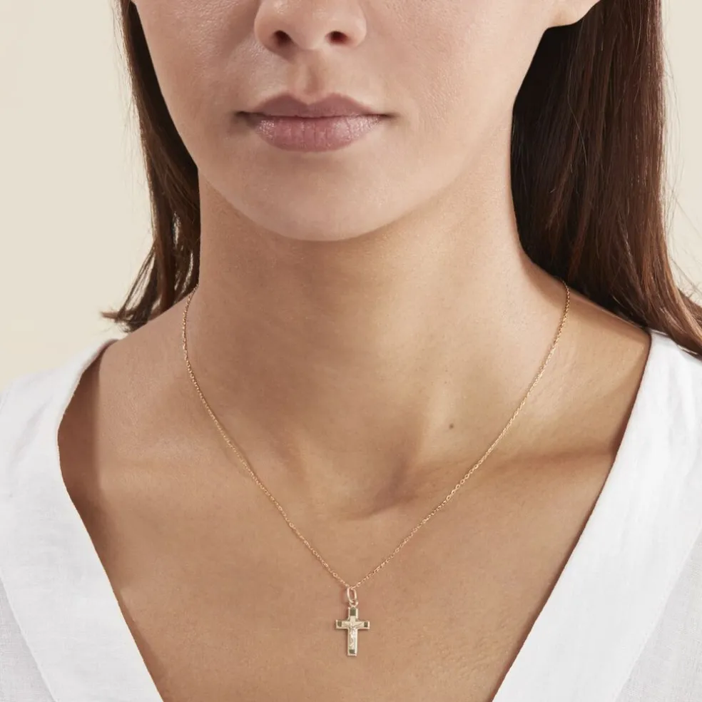 Pendentif Damian Croix Or Jaune