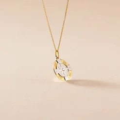 Pendentif Demyan Or Bicolore Oxyde De Zirconium