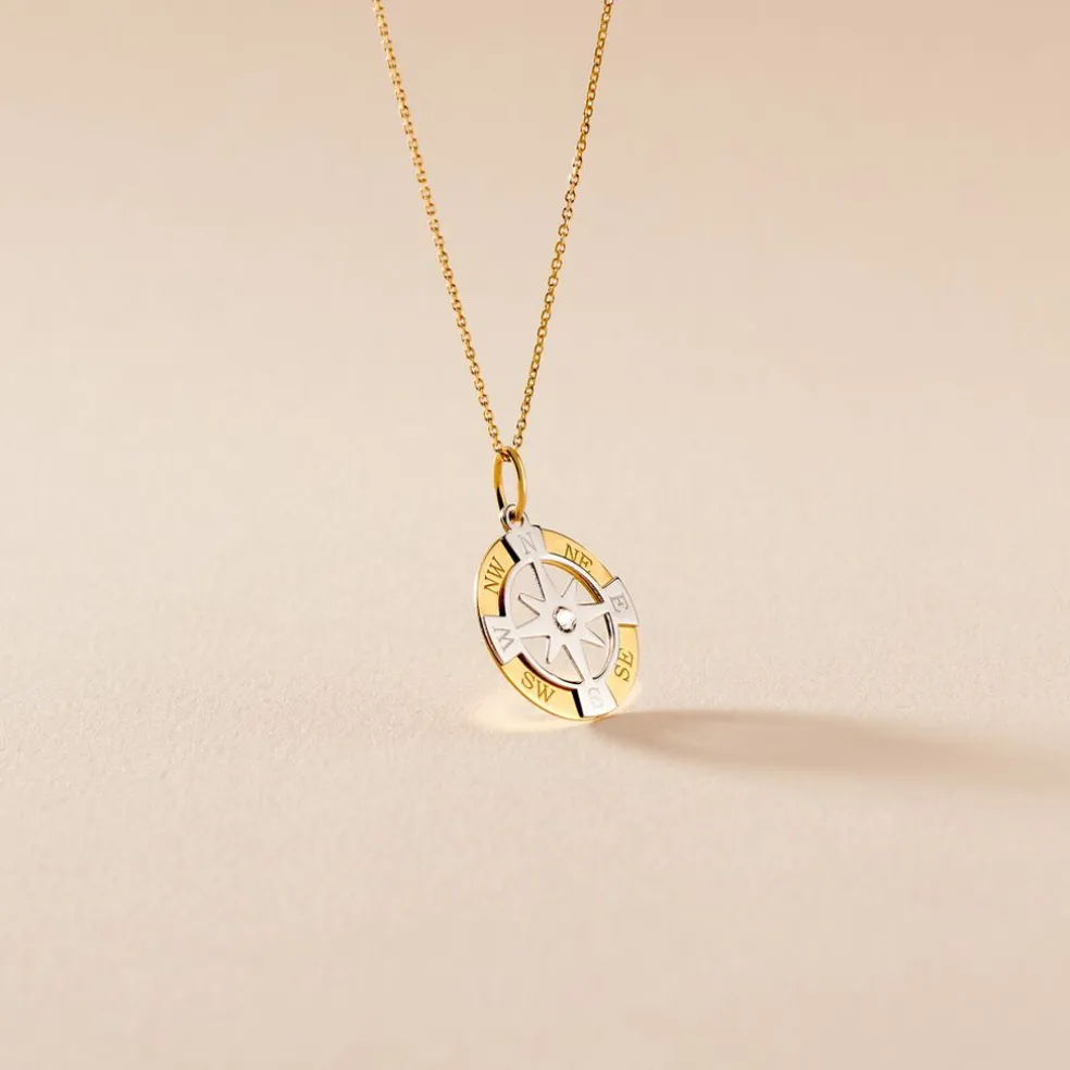 Pendentif Demyan Or Bicolore Oxyde De Zirconium