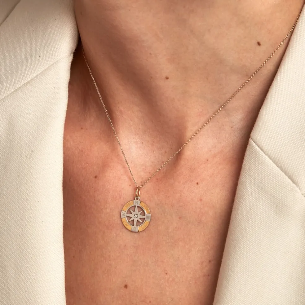 Pendentif Demyan Or Bicolore Oxyde De Zirconium