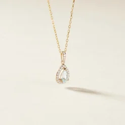 Pendentif Desiderius Or Jaune Topaze Oxydes De Zirconium