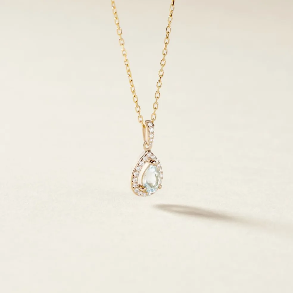 Pendentif Desiderius Or Jaune Topaze Oxydes De Zirconium