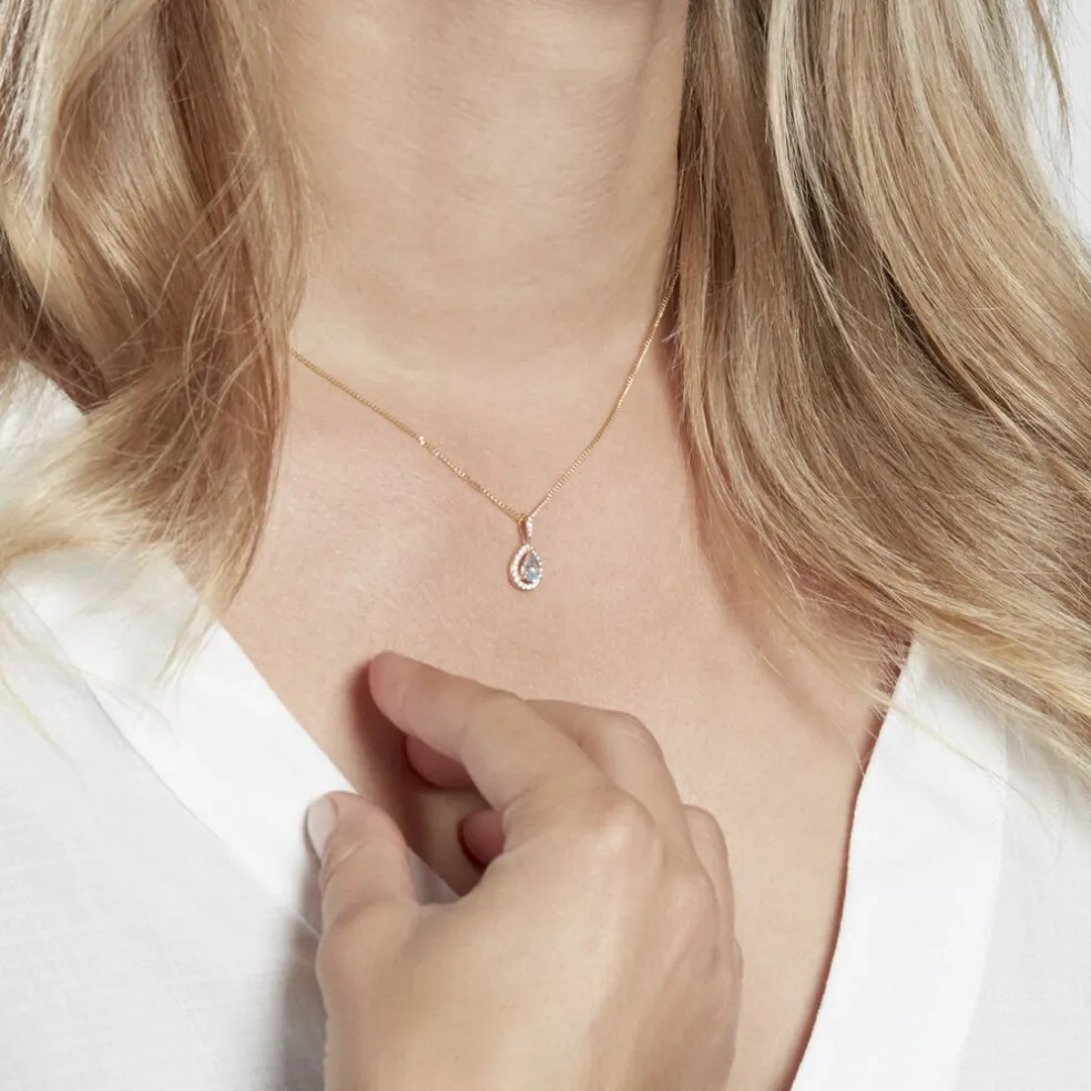 Pendentif Desiderius Or Jaune Topaze Oxydes De Zirconium