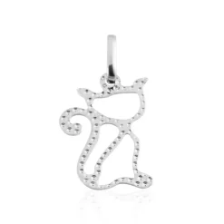 Pendentif Egee Chat Or Blanc