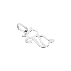 Pendentif Egee Chat Or Blanc