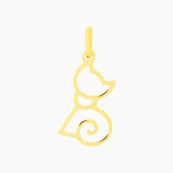 Pendentif Egee Chat Or Jaune